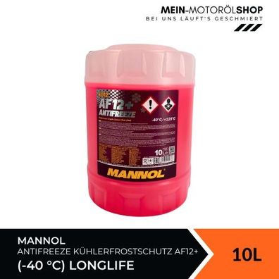 Mannol Antifreeze Kühlerfrostschutz AF12+ G12+ 10 Liter