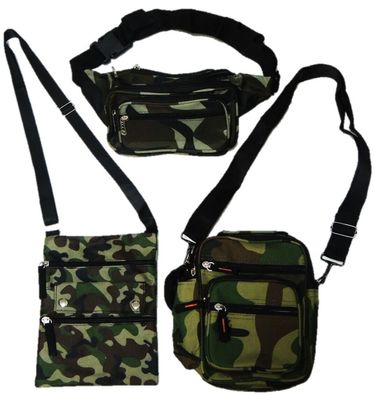 3er Set Camouflage Taschen Bauchtasche Umhängetasche Brustbeutel Pack Army Style