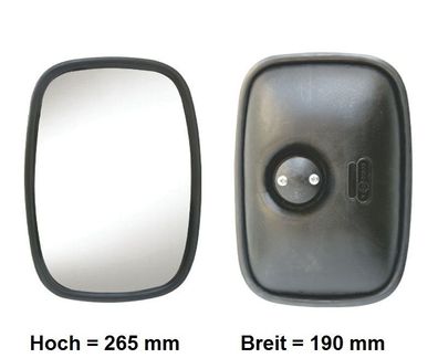 Außenspiegel Multicar Typ M29 ca 265 x 190mm ab ø14mm-23mm R450° Beheizt 24 Volt