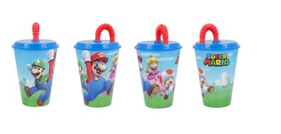 Nintendo: Super Mario - Trinkbecher mit Deckel & Strohhalm 430ml