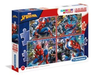 Clementoni 21410 - 20 + 60 + 100 + 180 Teile Progressive Puzzles - Spiderman