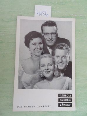 alte Karte Das Hansen Quartett Electrola Columbia Odeon Werbung inkl Songs