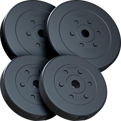 ScSPORTS® Hantelscheiben Set 25 kg Ø 30mm Kunststoff Gewichtsscheiben Gewichte