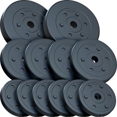 ScSPORTS® Hantelscheiben Set 27,5 kg Ø 30mm Kunststoff Gewichtsscheiben Gewichte