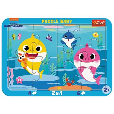 Happy Sharks Baby - Puzzle 2in1 4 + 6 Teile