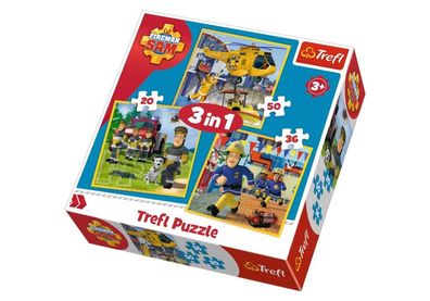 Feuerwehrmann Sam - Puzzle 3in1 20-50 Teile