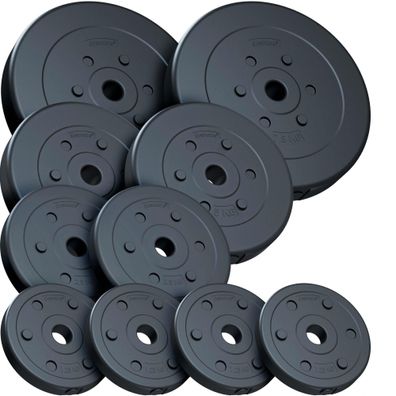 ScSPORTS® Hantelscheiben Set 35 kg Ø 30mm Kunststoff Gewichtsscheiben Gewichte