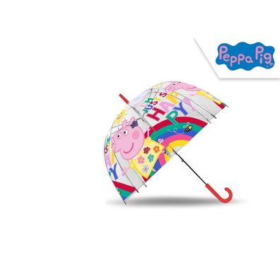 Peppa Pig - Regenschirm "I'm just happy" - Transparent 45 cm