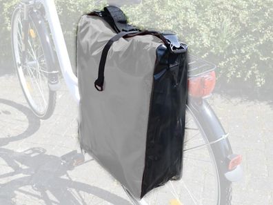 Fahrradtasche aus Tarpaulin (LKW-Plane), grau/ schwarz