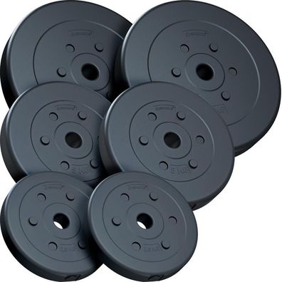 ScSPORTS® Hantelscheiben Set 30 kg Ø 30mm Kunststoff Gewichtsscheiben Gewichte