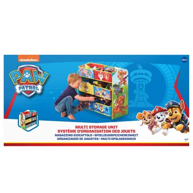 Paw Patrol - Regal zur Spielzeugaufbewahrung mit sechs Kisten für Kinder