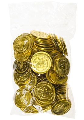 Piratenmünzen Gold - 100 Münzen im Beutel
