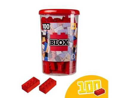 Simba 104118905 - Blox 100 rote 8er Steine in Dose (Androni)