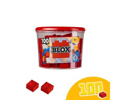 Simba 104114111 - Blox 100 rote 4er Steine in Dose (Androni)