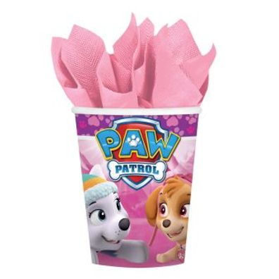 Paw Patrol Pink - 8 Pappbecher 250 ml