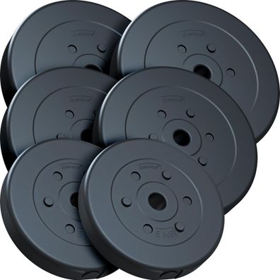ScSPORTS® Hantelscheiben Set 45 kg Ø 30mm Kunststoff Gewichtsscheiben Gewichte