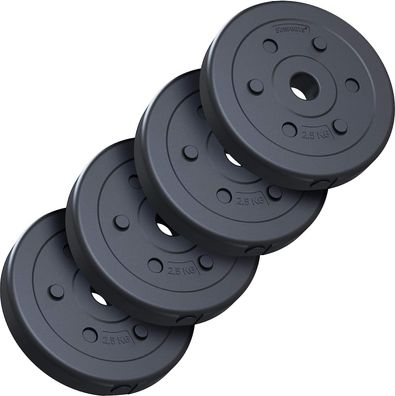 ScSPORTS® Hantelscheiben Set 10 kg 30/31mm Kunststoff Gewichtsscheiben Gewichte