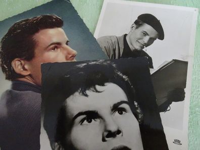 3 alte Postkarten AK Horst Buchholz UFA Monpti Robinson soll nicht sterben signiert
