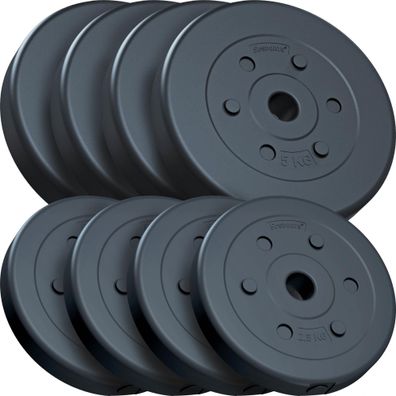 ScSPORTS® Hantelscheiben Set 30 kg 30/31mm Kunststoff Gewichtsscheiben Gewichte