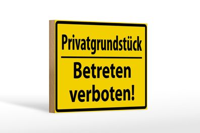 Holzschild Warnschild 18x12cm Privat Betreten verboten Deko Schild