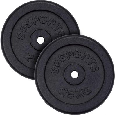 ScSPORTS® Hantelscheiben Set 50 kg Ø 30mm Gusseisen Gewichtsscheiben Gewichte