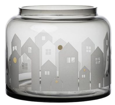 Wintervase Vase Blumenvase "Häuser" - Räder Design