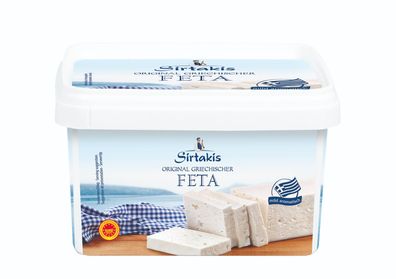 Sirtakis Feta 5x 800g Behälter griechischer Schafskäse in Salzlake 43% Fett i. Tr.