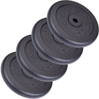 ScSPORTS® Hantelscheiben Set 100kg 30mm Gusseisen Gewichtsscheiben Gewichte Guss