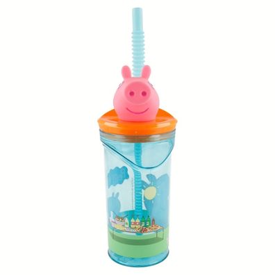 Peppa Pig - 3D Trinkbecher mit Strohhalm 360ml