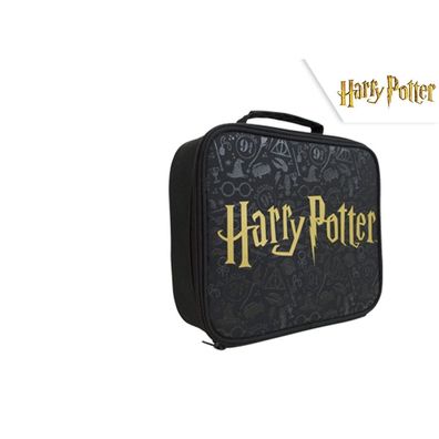 Harry Potter - Frühstückstasche schwarz mit Logo / Lunchbag with Logo black
