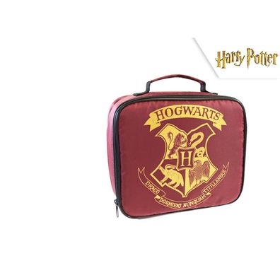 Harry Potter - Frühstückstasche burgunderfarben mit Hogwartslogo / Lunchbag Burgundy