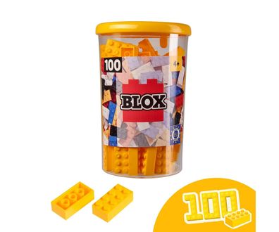 Simba 104118898 - Blox 100 gelbe 8er Steine in Dose (Androni)