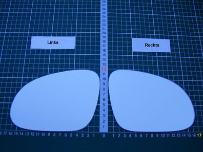 Außenspiegel Spiegelglas Ersatzglas VW Golf 5 Plus ab 2003-2008 Links sph konvex
