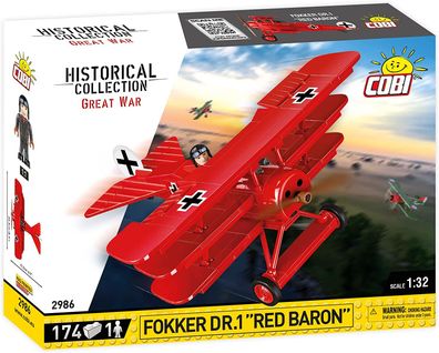 Cobi 2986 - Konstruktionsspielzeug - FOKKER Dr. 1 ''Red Baron''