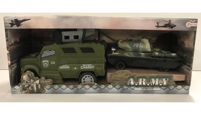 Army Vehicles - Militärfahrzeug mit Panzer - Spielset