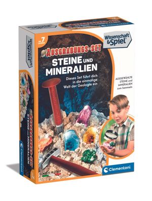 Clementoni 98174 - Ausgrabungs-Set Steine + Mineralien