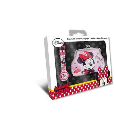 Minnie Mouse - Uhr + Geldbeutel in einer Box