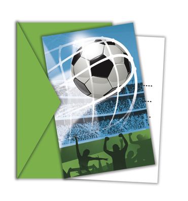 Football FANS - 6 Einladungskarten mit Umschlag