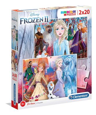 Clementoni 24759 - 2 x 20Teile Puzzle - Disney Frozen 2 / Die Eiskönigin 2