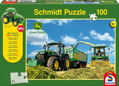 John Deere - 7310R Traktor mit 8600i Feldhäcksler, 100 Teile, mit Add-on (SIKU Trakto