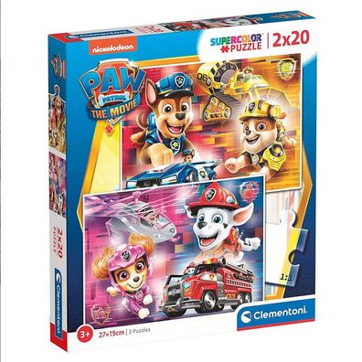 Clementoni 24786 - 2x20 Teile Puzzle - Paw Patrol The Movie