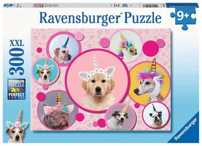 Knuffige Einhorn-Hunde - Puzzle 300 XXL Teile