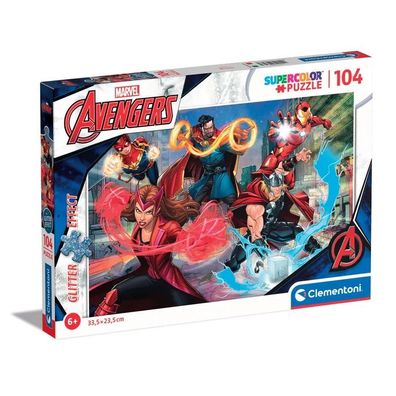 Clementoni 20347 - 104 Teile Puzzle - Glitter Puzzle - Marvel Avengers