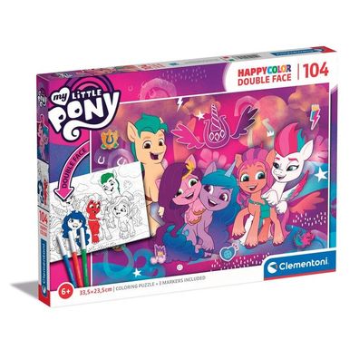 Clementoni 25726 - 104 Teile Puzzle - Happy Color Double Face - My little Pony