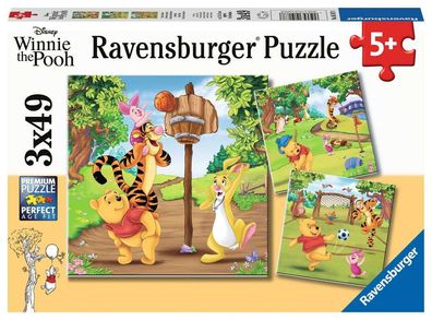 Disney Winnie the Pooh - Tag des Sports - Puzzle 3 x 49 Teile