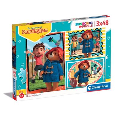 Clementoni 25274 - 3 x 48 Teile Puzzle - Supercolor - Paddington