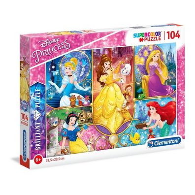 Clementoni 20140 - 104 Teile Puzzle - Brilliant Puzzle - Disney Princess