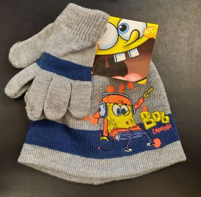Spongebob - Mütze inklusive Handschuhe in verschiedenen Farben