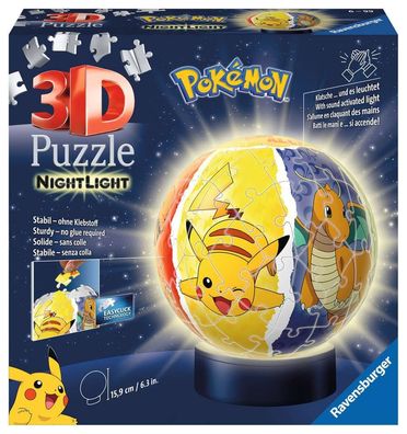 Pokémon - Nachtlicht - 3D - Puzzle-Ball 72 Teile