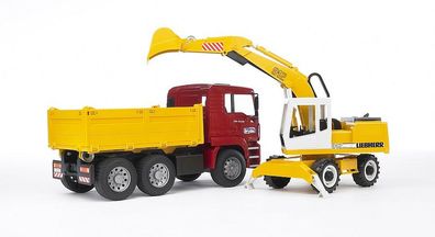 Bruder 02751 - MAN TGA Kipp-LKW und Liebherr Schaufelbagger